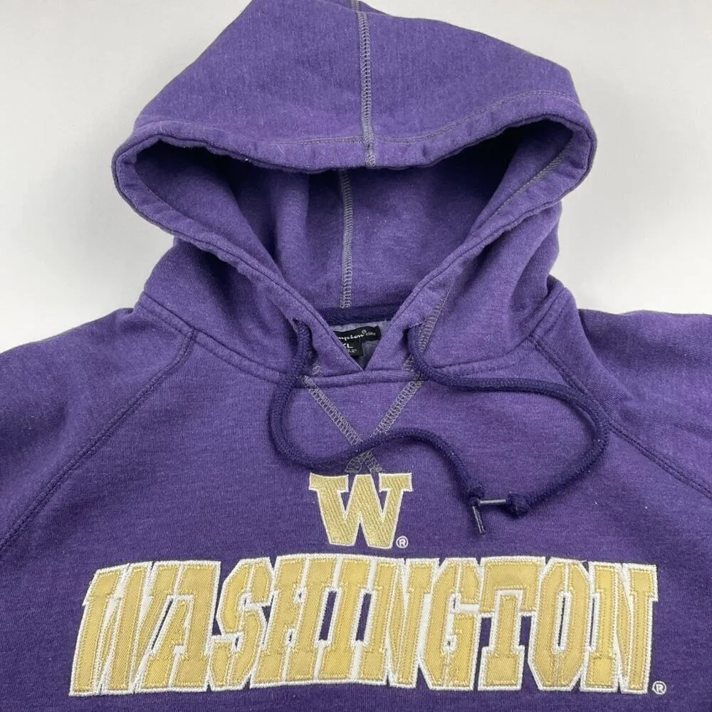 Washington Huskies Hoodie Men’s XL Purple Champion Pullover Sweatershirt Pocket